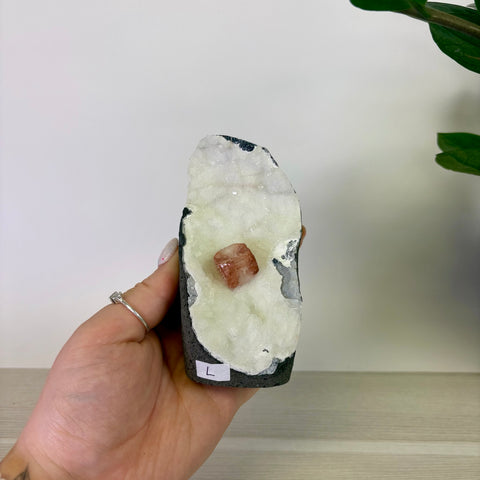 Red Apophyllite on Chalcedony