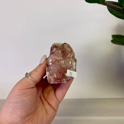 Red Apophyllite on Chalcedony