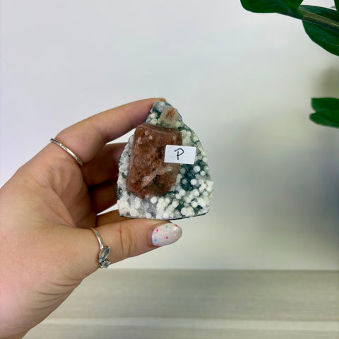 Red Apophyllite on Chalcedony