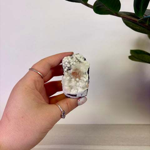 Red Apophyllite on Chalcedony