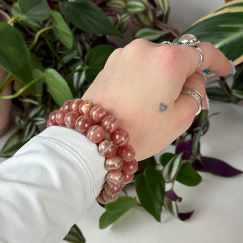 Rhodochrosite Bracelet Round 115 6 - Kenna's Crystals from TikTok