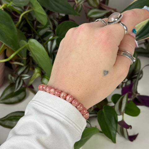 Rhodochrosite Bracelet Round 44 7 - Kenna's Crystals from TikTok
