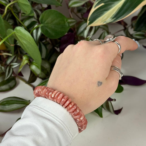 Rhodochrosite Bracelet Skinny 140 12 - Kenna's Crystals from TikTok