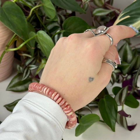 Rhodochrosite Bracelet Skinny 80 10 - Kenna's Crystals from TikTok