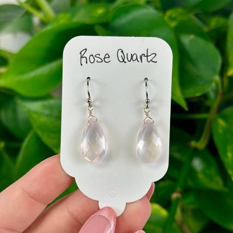 Rose Quartz Earrings Big Teardrop 2 - Kenna's Crystals from TikTok