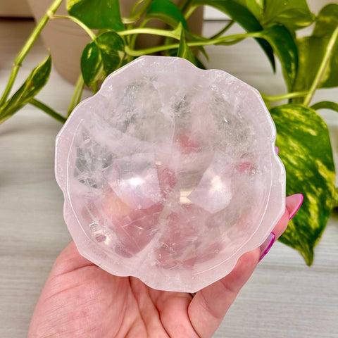 Rose Quartz Flower Bowl 4 - Kenna's Crystals from TikTok