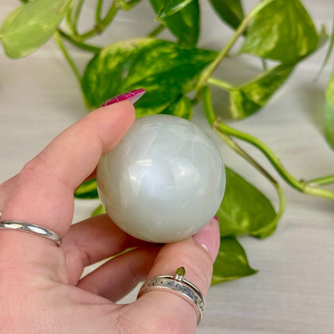 Sage Moonstone Sphere 122 11 - Kenna's Crystals from TikTok