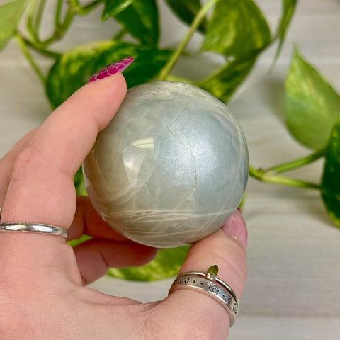 Sage Moonstone Sphere 233 15 - Kenna's Crystals from TikTok