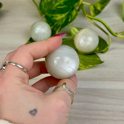 Sage Moonstone Sphere 66 1 - Kenna's Crystals from TikTok