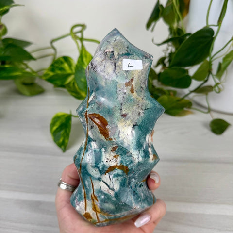 Sea Jasper Flame L 12 - Kenna's Crystals from TikTok