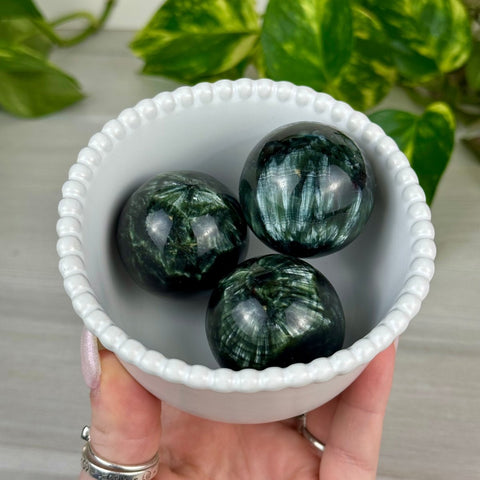 Seraphinite Sphere 366 1 - Kenna's Crystals from TikTok
