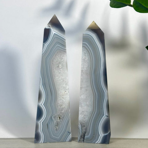Slim Banded Agate Tower 122 6 - Kenna's Crystals from TikTok