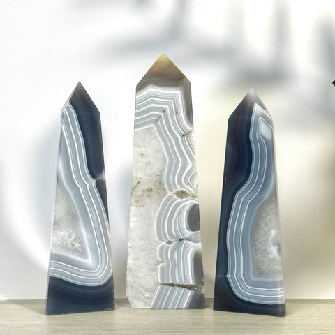 Slim Banded Agate Tower 66 2 - Kenna's Crystals from TikTok