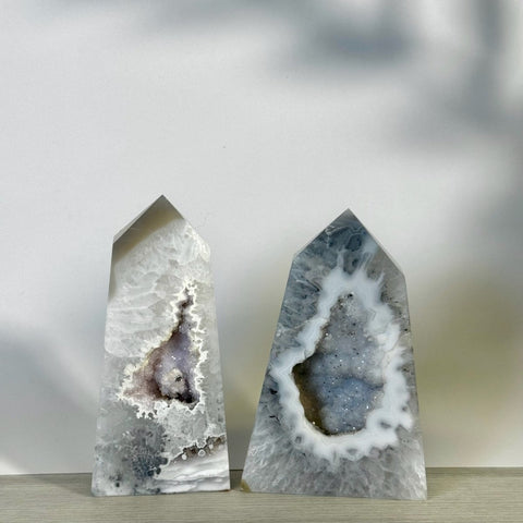 Slim Druzy Agate Tower 66 2 - Kenna's Crystals from TikTok