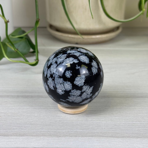 Snowflake Obsidian Sphere 33 3 - Kenna's Crystals from TikTok