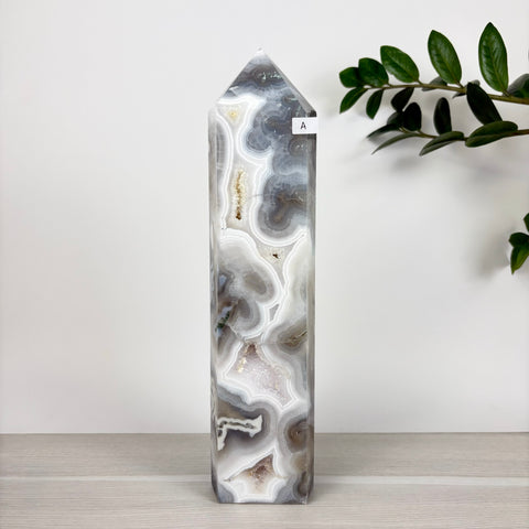 Spooky Statement Moss Agate Tower - Kenna's Crystals