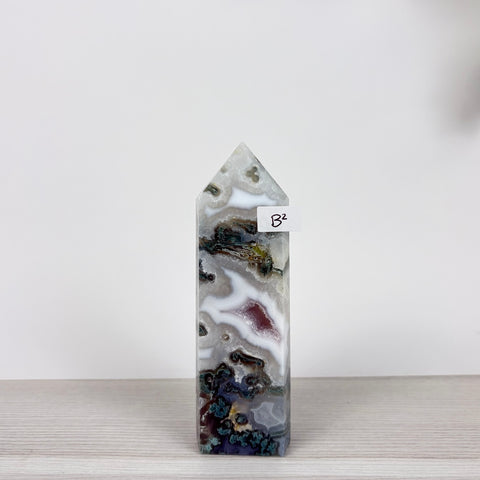 Spooky Statement Moss Agate Tower - Kenna's Crystals