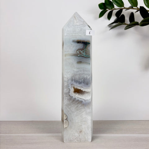 Spooky Statement Moss Agate Tower - Kenna's Crystals