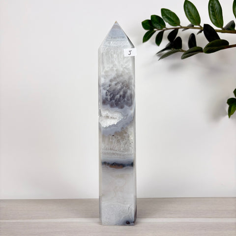 Spooky Statement Moss Agate Tower - Kenna's Crystals