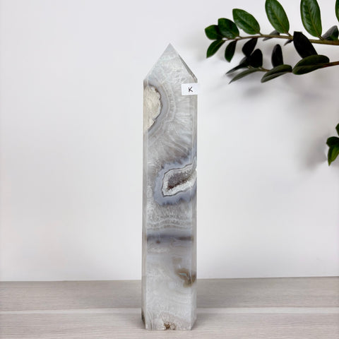 Spooky Statement Moss Agate Tower - Kenna's Crystals
