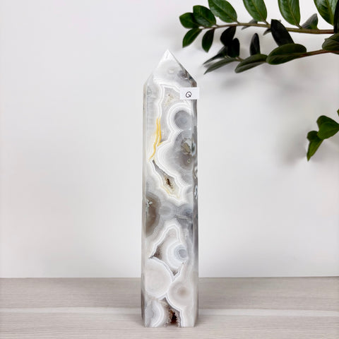 Spooky Statement Moss Agate Tower - Kenna's Crystals