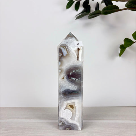 Spooky Statement Moss Agate Tower - Kenna's Crystals