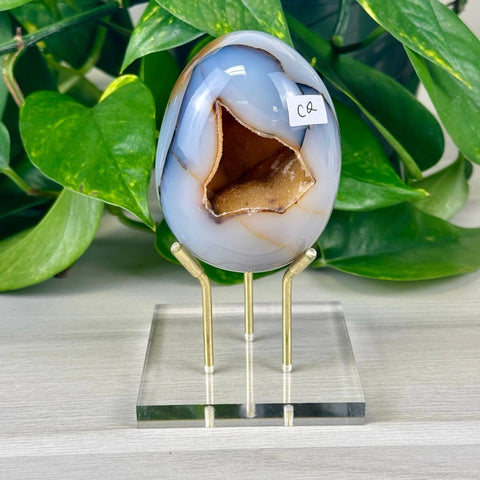 Statement Druzy Agate Egg with Stand C2 29 - Kenna's Crystals from TikTok