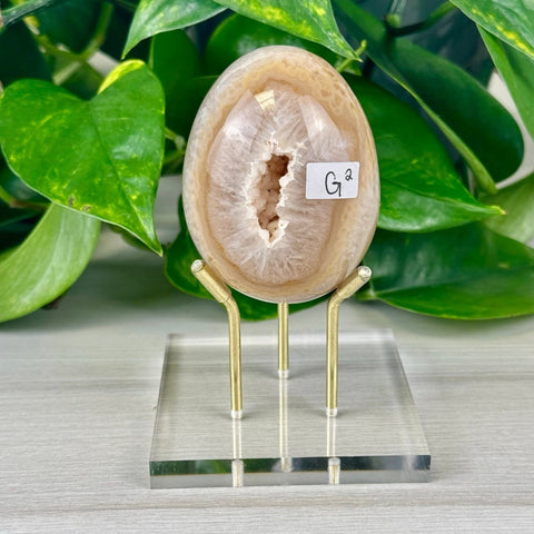 Statement Druzy Agate Egg with Stand G2 33 - Kenna's Crystals from TikTok