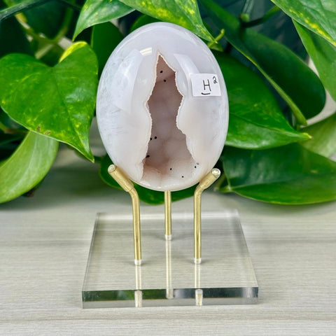 Statement Druzy Agate Egg with Stand H2 34 - Kenna's Crystals from TikTok