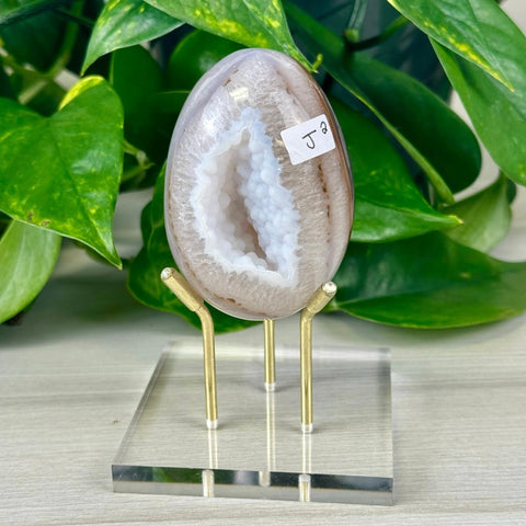 Statement Druzy Agate Egg with Stand J2 36 - Kenna's Crystals from TikTok