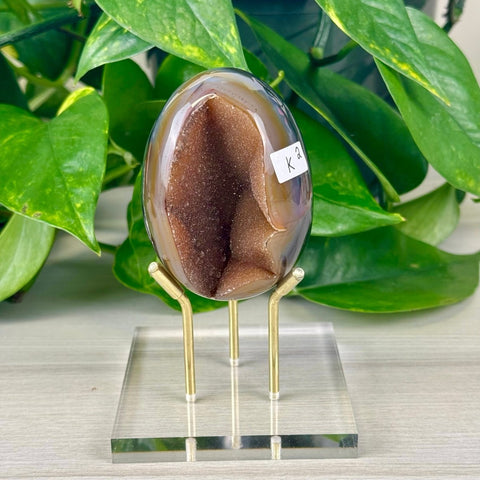 Statement Druzy Agate Egg with Stand K2 37 - Kenna's Crystals from TikTok