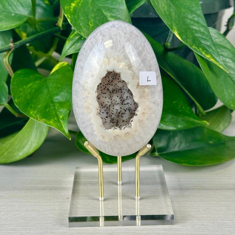 Statement Druzy Agate Egg with Stand L 12 - Kenna's Crystals from TikTok