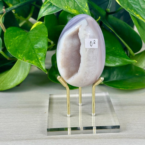Statement Druzy Agate Egg with Stand O2 41 - Kenna's Crystals from TikTok