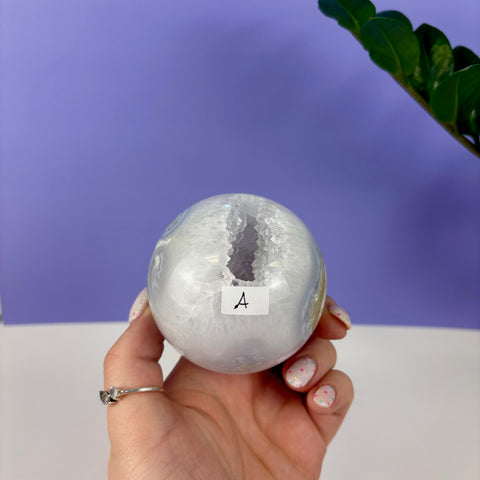 Statement Druzy Blue Lace Agate Sphere