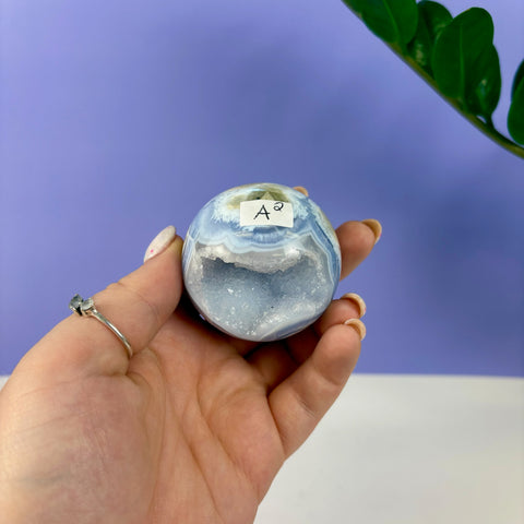 Statement Druzy Blue Lace Agate Sphere