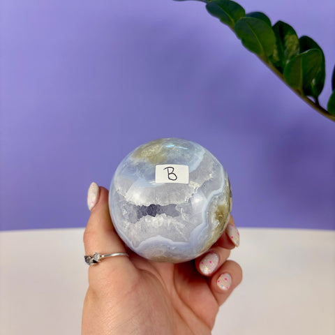 Statement Druzy Blue Lace Agate Sphere