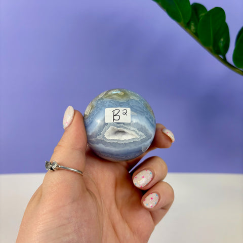 Statement Druzy Blue Lace Agate Sphere