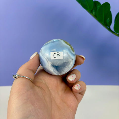Statement Druzy Blue Lace Agate Sphere