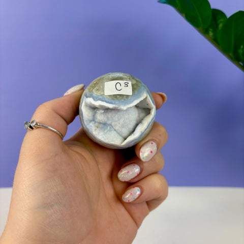 Statement Druzy Blue Lace Agate Sphere