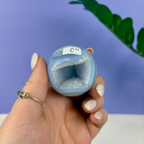 Statement Druzy Blue Lace Agate Sphere