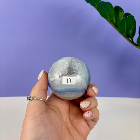 Statement Druzy Blue Lace Agate Sphere