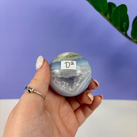Statement Druzy Blue Lace Agate Sphere