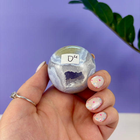 Statement Druzy Blue Lace Agate Sphere