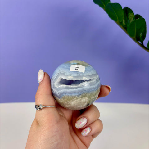 Statement Druzy Blue Lace Agate Sphere