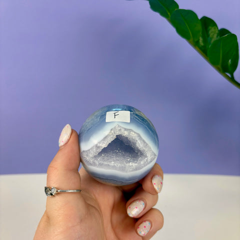 Statement Druzy Blue Lace Agate Sphere