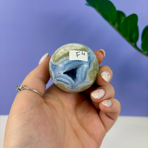 Statement Druzy Blue Lace Agate Sphere