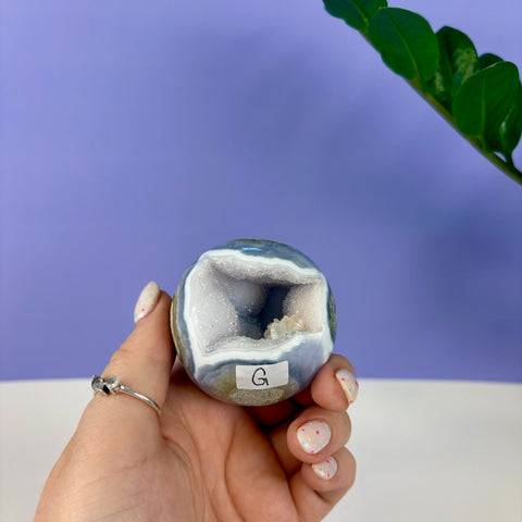 Statement Druzy Blue Lace Agate Sphere