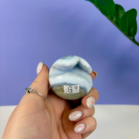 Statement Druzy Blue Lace Agate Sphere