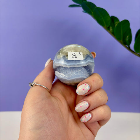 Statement Druzy Blue Lace Agate Sphere