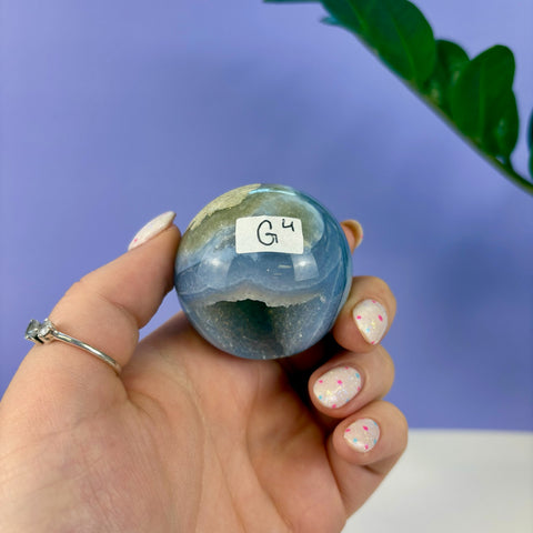 Statement Druzy Blue Lace Agate Sphere